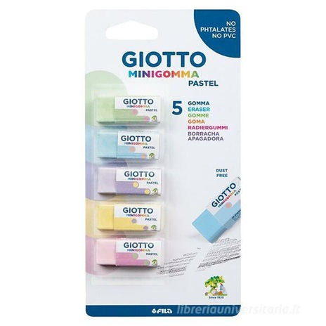 GIOTTO - MINIGOMMA PASTELLO 5 PEZZI
